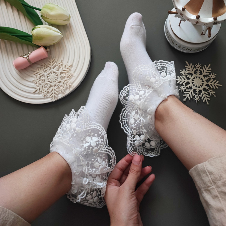 جوراب لب تور سفید