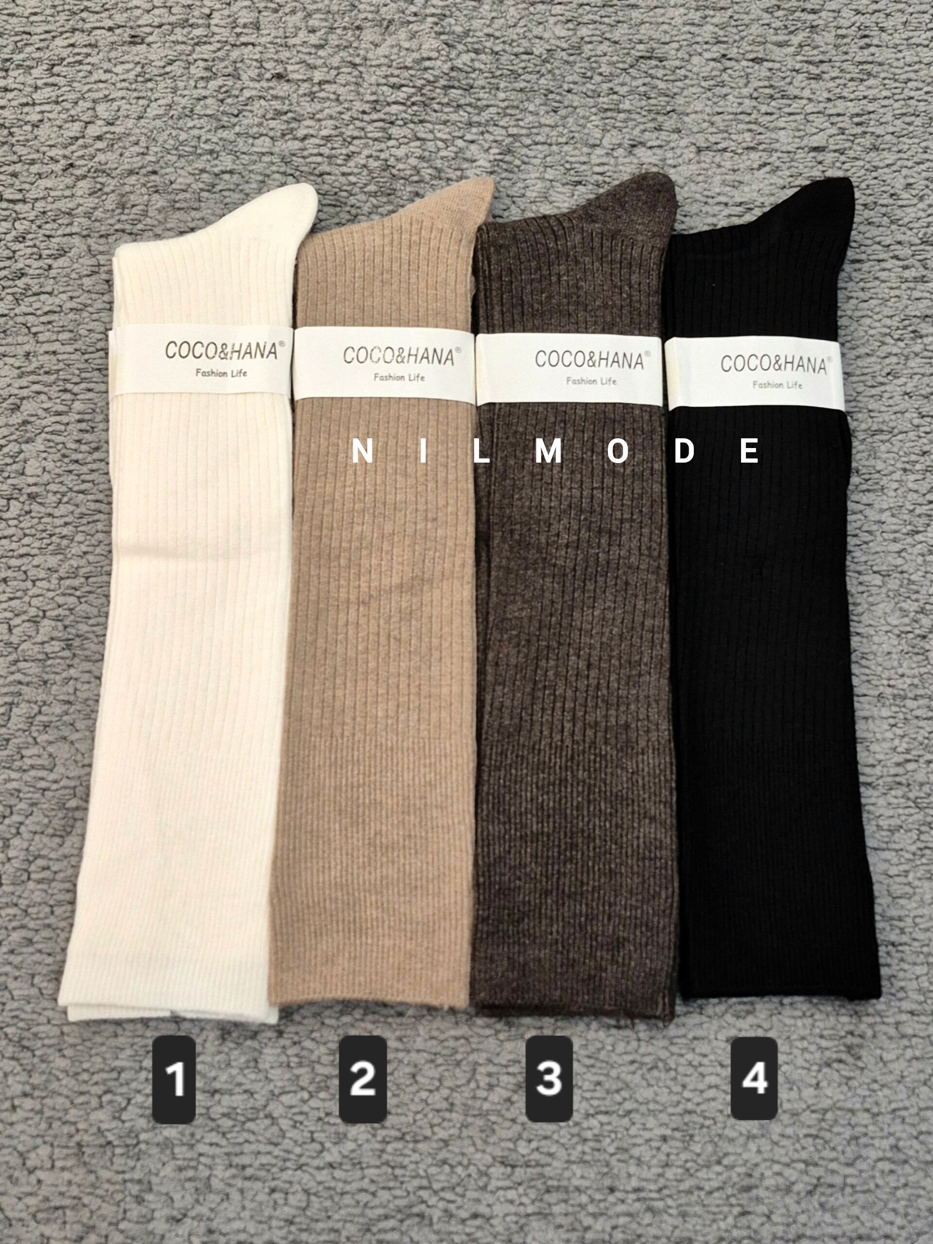 جوراب زیر زانو کبریتی پشمی ظریف برند COCO&HANA