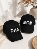 کلاه کتان مشکی ست MOM و Dad دو عددی