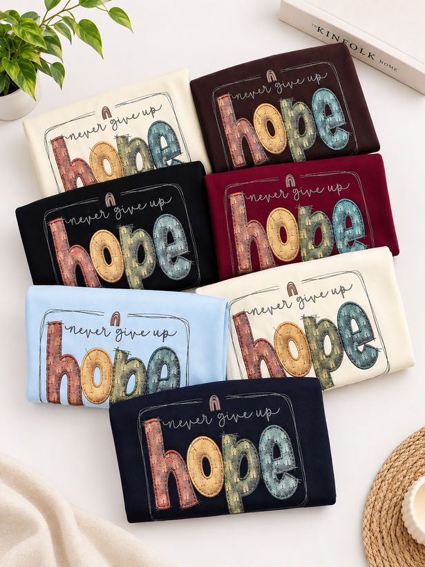 دورس زنانه و دخترانه طرح Hope داخل کرک با چاپ شاین برجسته